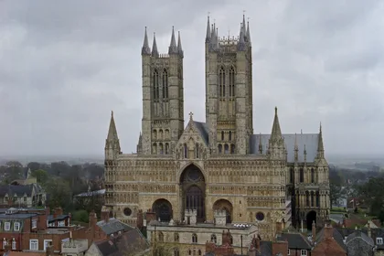 Lincoln Cathedral — west front from Lincoln Castle