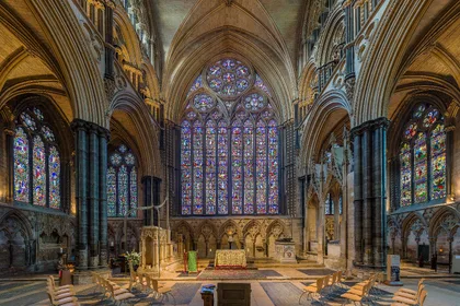 Lincoln Cathedral — the presbytery and stained glass